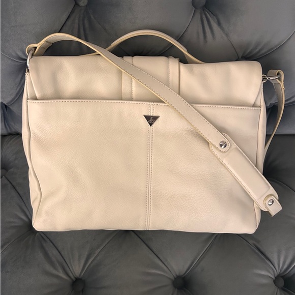 Sam Edelman Beautiful Leather 🤩Michelle Ivory Fringe Satchel Bag - Picture 3 of 10